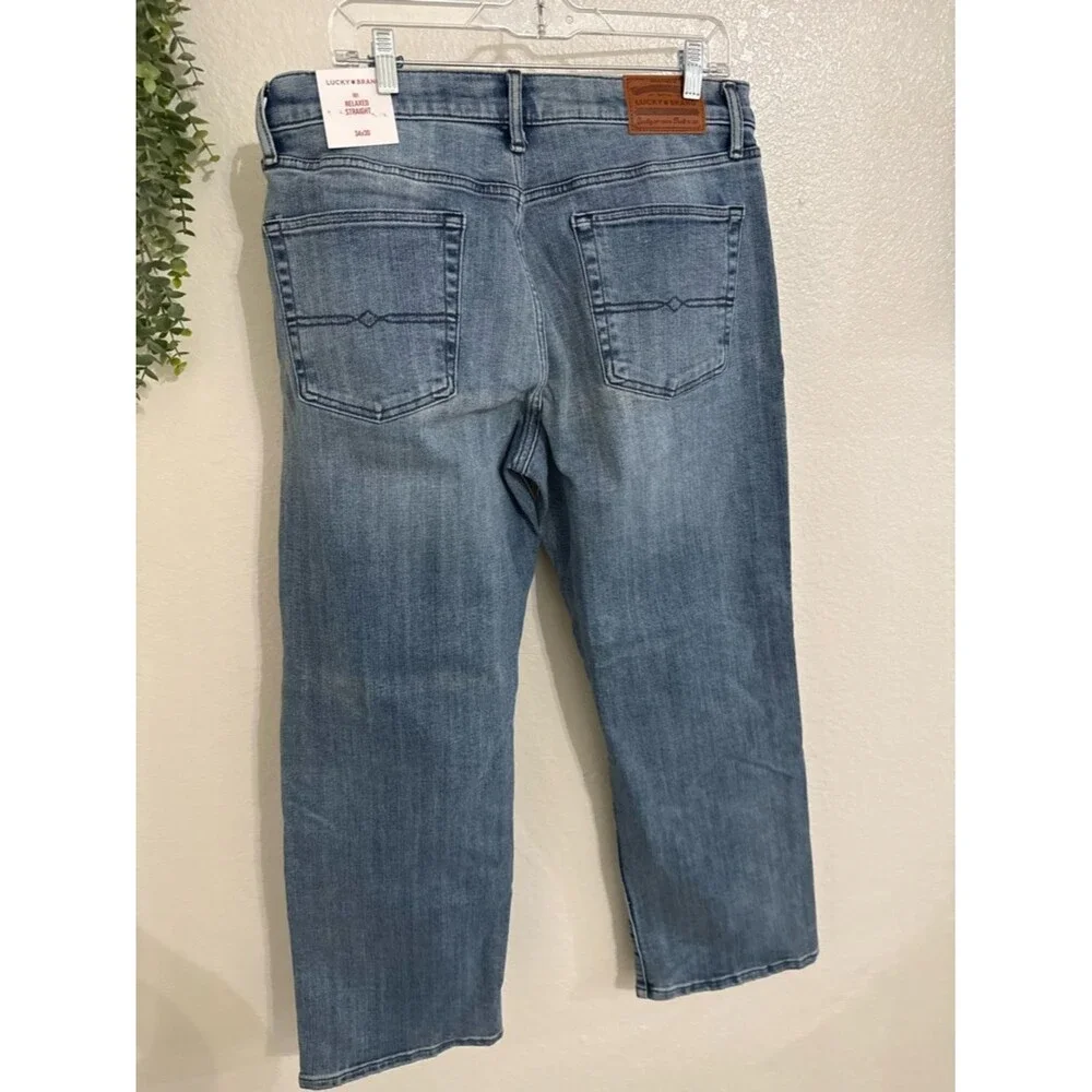 Lucky Brand 181 Relaxed Straight Jeans Men’s 34x30 Light Wash Stretch Denim NWT
